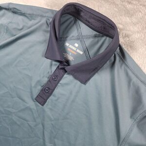 The Normal Brand Polo Shirt Mens Large Blue Performance Contrast Collar Golf